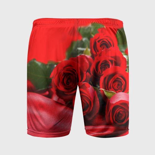 Мужские шорты спортивные с принтом Розы, вид сзади #1