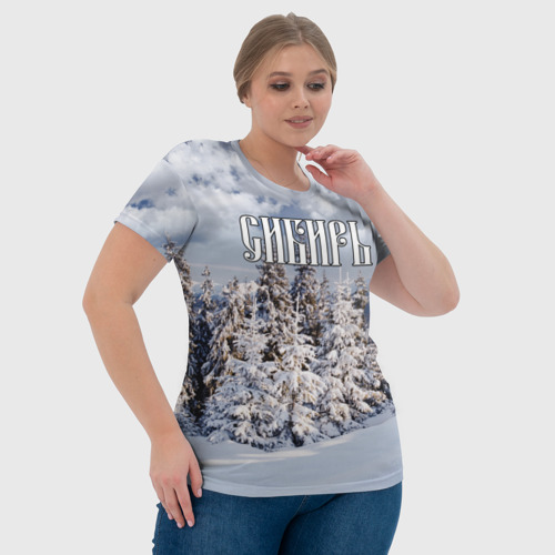 Женская футболка 3D с принтом Сибирь, фото #4