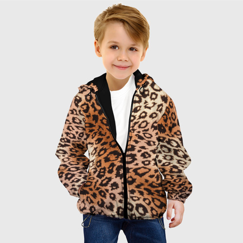 Детская куртка 3D с принтом Леопардовая шкура, фото на моделе #1