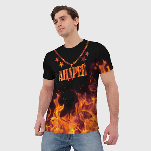 Мужская футболка 3D с принтом Андрей, фото на моделе #1