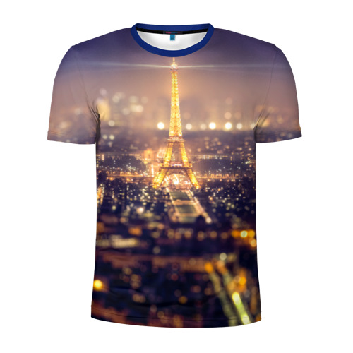 Мужская футболка 3D спортивная с принтом Эйфелева башня, вид спереди #2