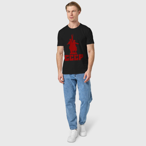 Мужская футболка хлопок с принтом СССР, вид сбоку #3