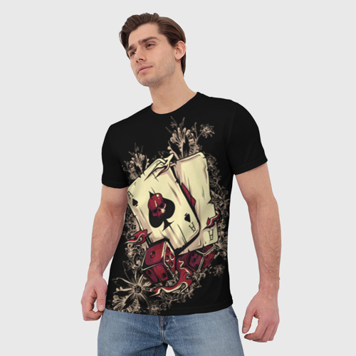 Мужская футболка 3D с принтом Карты дьявола, фото на моделе #1