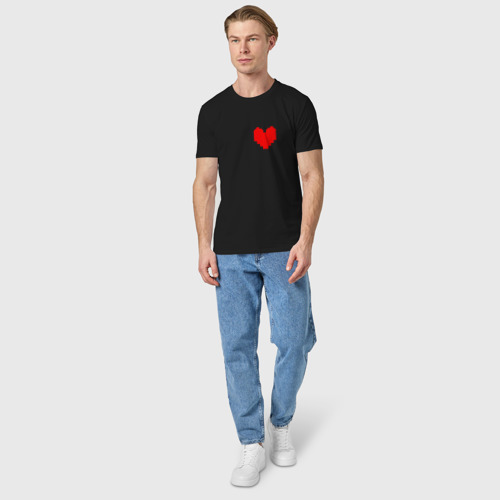 Мужская футболка хлопок с принтом Undertale Heart, вид сбоку #3