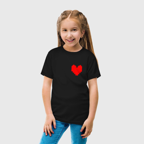 Детская футболка хлопок с принтом Undertale Heart, вид сбоку #3