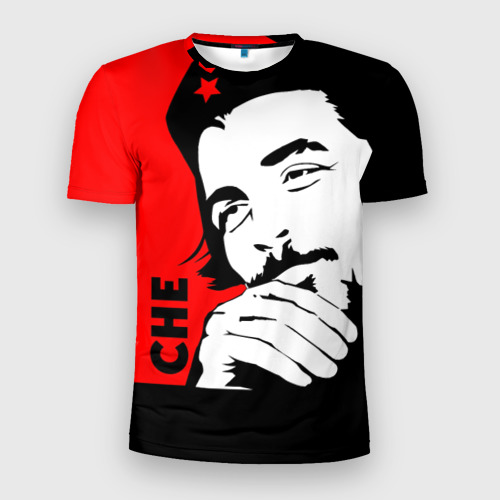Мужская футболка 3D Slim с принтом Че Гевара, вид спереди #2