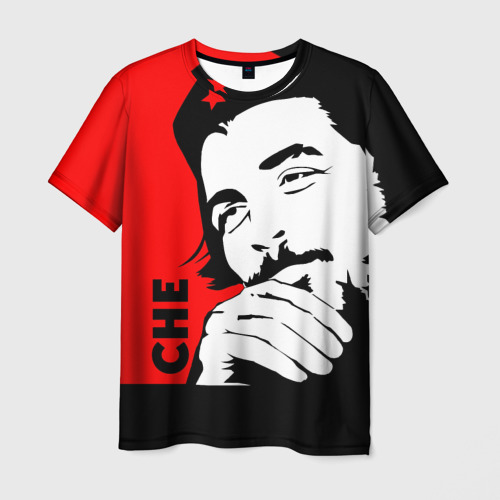 Мужская 3D футболка с принтом Че Гевара, вид спереди #2