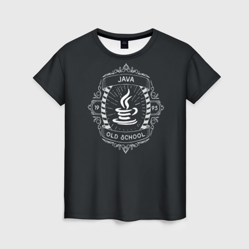 Женская футболка 3D с принтом Java old school, вид спереди #2