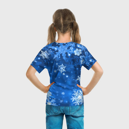 Детская футболка 3D с принтом Новогодний Пикачу, вид сзади #2