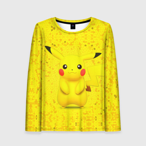Женский лонгслив 3D с принтом Pikachu, вид спереди #2