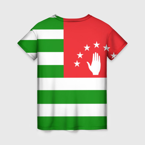 Женская 3D футболка с принтом Абхазия, вид сзади #1