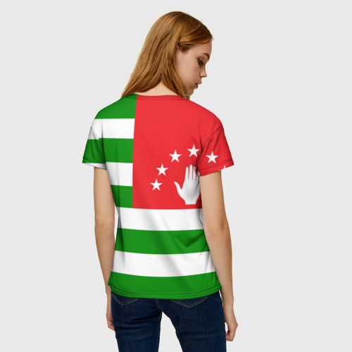 Женская 3D футболка с принтом Абхазия, вид сзади #2