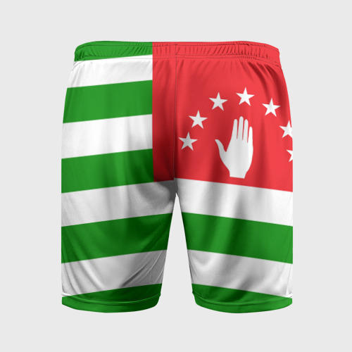 Мужские шорты спортивные с принтом Абхазия, вид сзади #1