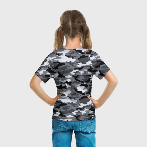 Детская футболка 3D с принтом Городской камуфляж Россия, вид сзади #2