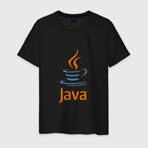Мужская футболка хлопок с принтом Java, вид спереди #2