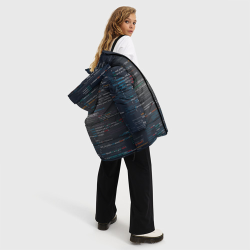 Женская зимняя куртка 3D с принтом Программирование 9, вид сбоку #3