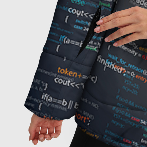 Женская зимняя куртка 3D с принтом Программирование 9, фото #4
