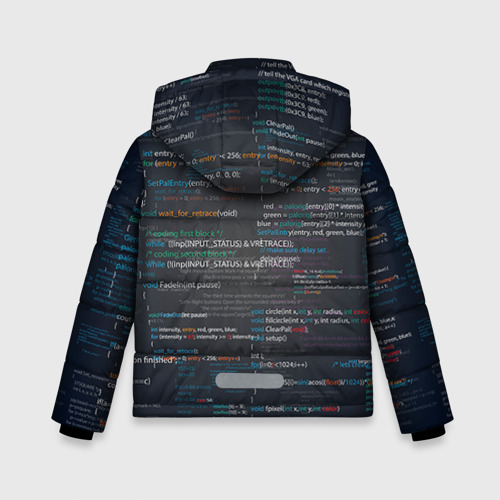 Зимняя куртка для мальчиков 3D с принтом Программирование 9, вид сзади #1