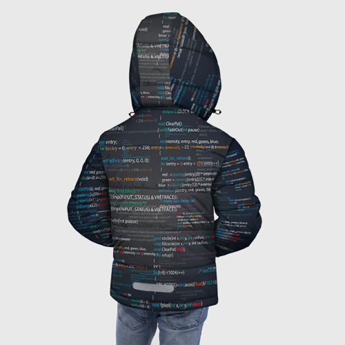 Зимняя куртка для мальчиков 3D с принтом Программирование 9, вид сзади #2