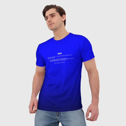 Мужская 3D футболка с принтом BSOD, фото на моделе #1