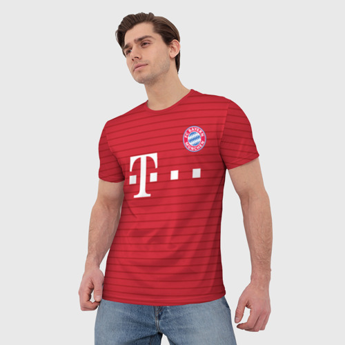 Мужская футболка 3D с принтом Бавария (форма), фото на моделе #1