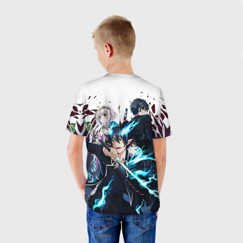 Детская 3D футболка с принтом Blue Exorcist art, вид сзади #2