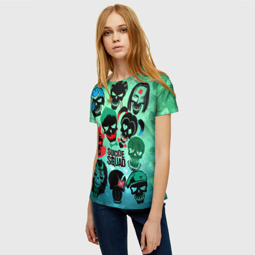 Женская 3D футболка с принтом Suicide Squad, фото на моделе #1