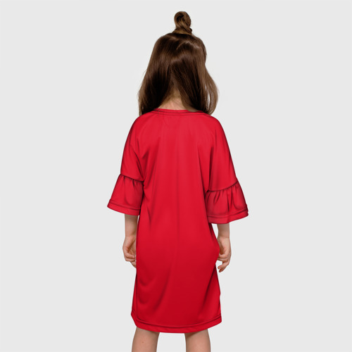 Детское платье 3D с принтом Арсенал (форма), вид сзади #2