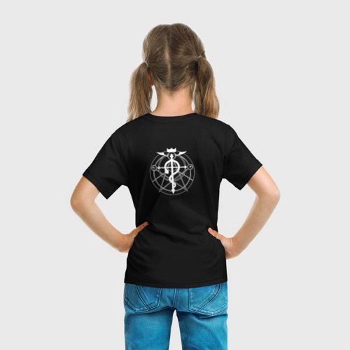 Детская футболка 3D с принтом Цельнометаллический алхимик, вид сзади #2