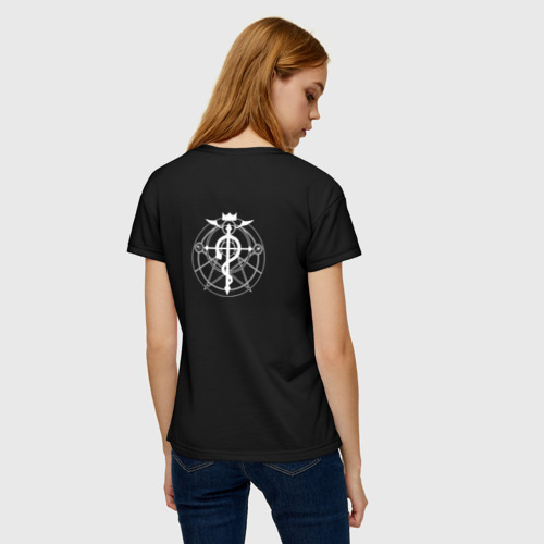 Женская футболка 3D с принтом Цельнометаллический алхимик, вид сзади #2