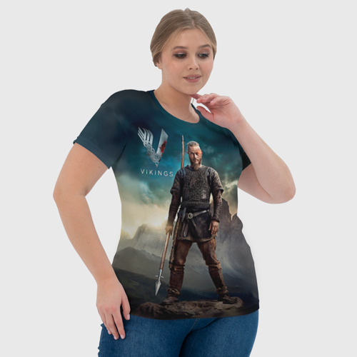 Женская футболка 3D с принтом Викинги Рагнар Лодброк, фото #4