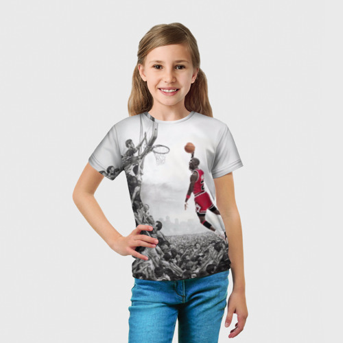 Детская футболка 3D с принтом Michael Jordan, вид сбоку #3