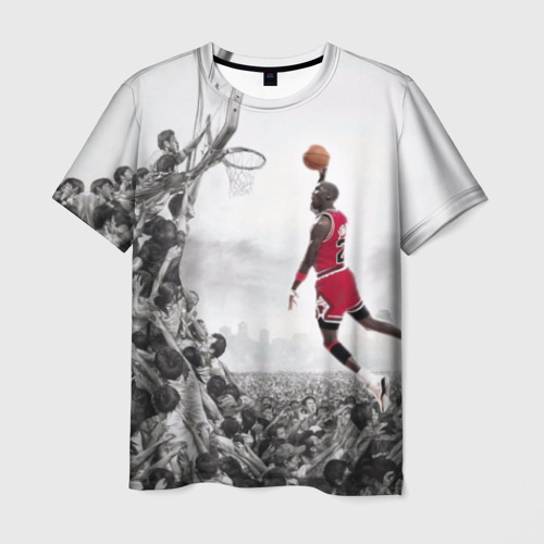 Мужская футболка 3D с принтом Michael Jordan, вид спереди #2