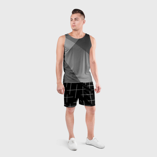 Мужские шорты спортивные с принтом Geometric 2, вид сбоку #3
