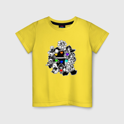 Детская футболка хлопок с принтом Undertale game, вид спереди #2