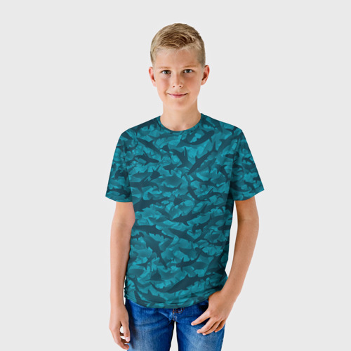 Детская футболка 3D с принтом Акулы, фото на моделе #1