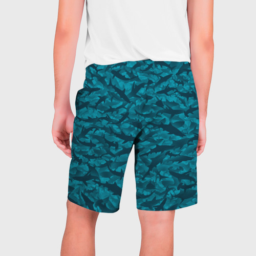 Мужские шорты 3D с принтом Акулы, вид сзади #1