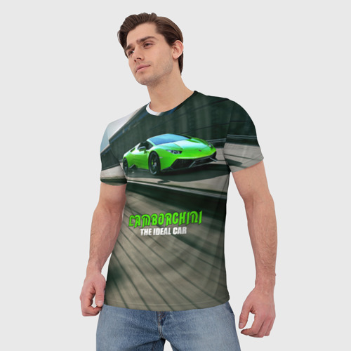 Мужская футболка 3D с принтом Lamborghini, фото на моделе #1