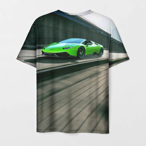 Мужская футболка 3D с принтом Lamborghini, вид сзади #1