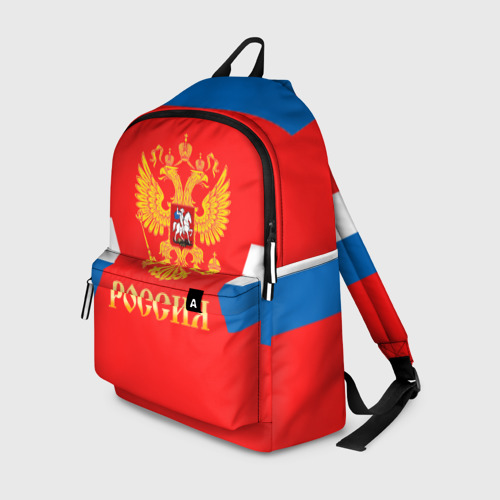 Рюкзак 3D с принтом Сборная России Домашняя форма, вид спереди #2