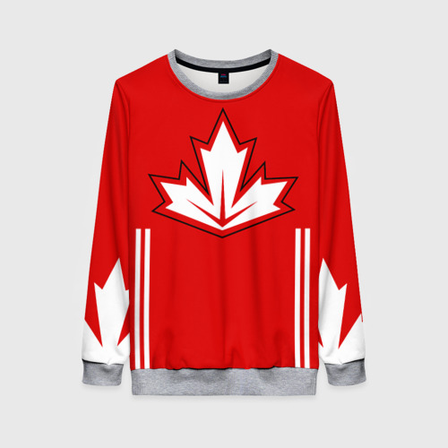 Женский свитшот 3D с принтом Сборная Канады по хоккею 2016, вид спереди #2