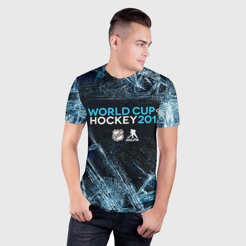 Мужская футболка 3D Slim с принтом Кубок мира по хоккею 2016, фото на моделе #1