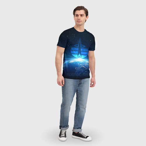 Мужская футболка 3D с принтом Космические войска, вид сбоку #3