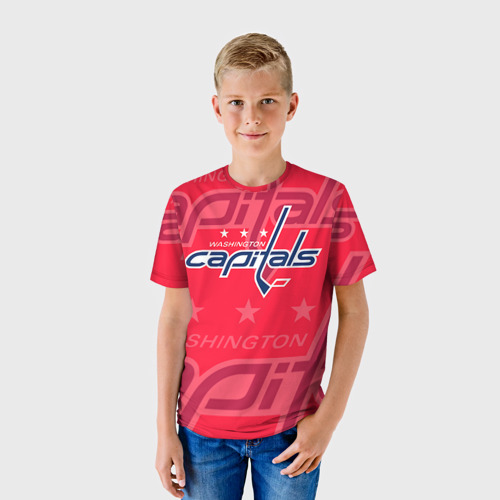 Детская футболка 3D с принтом Хоккей 8, фото на моделе #1