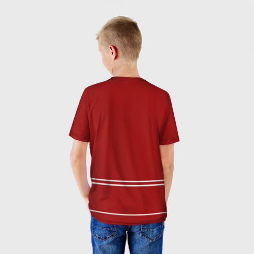 Детская футболка 3D с принтом Detroit Red Wings, вид сзади #2