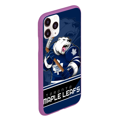 Чехол для iPhone 11 Pro Max матовый с принтом Toronto Maple Leafs, вид сбоку #3