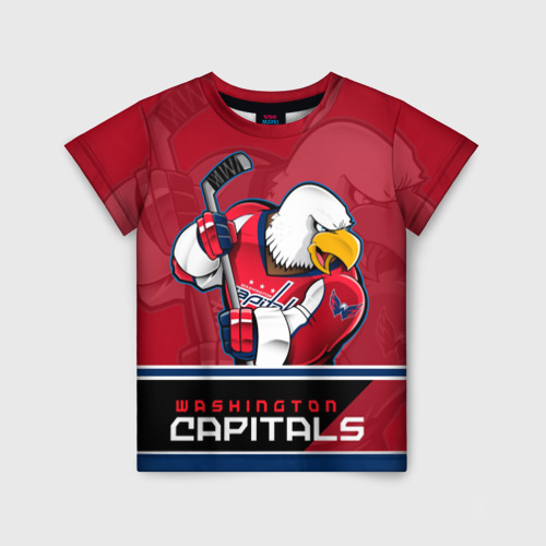 Детская футболка 3D с принтом Washington Capitals, вид спереди #2