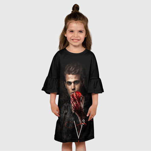 Детское платье 3D с принтом Дневники вампира 10, вид сбоку #3