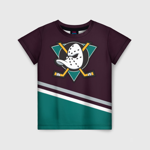 Детская футболка 3D с принтом Anaheim Ducks, вид спереди #2
