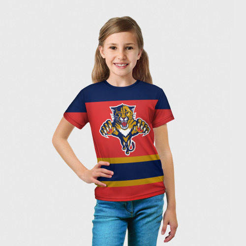 Детская футболка 3D с принтом Florida Panthers, вид сбоку #3